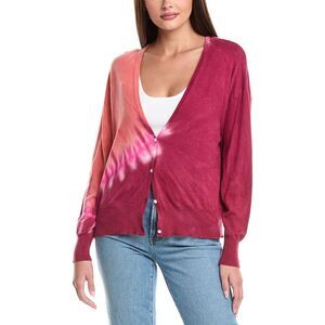 Wispr Womens Burn Out Tye Dye Silk-Blend Sweater, Red